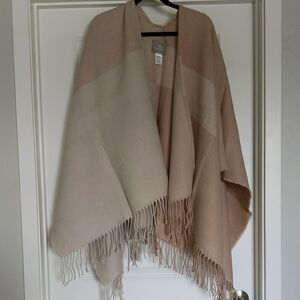 Beige and Tan Fringe Shawl